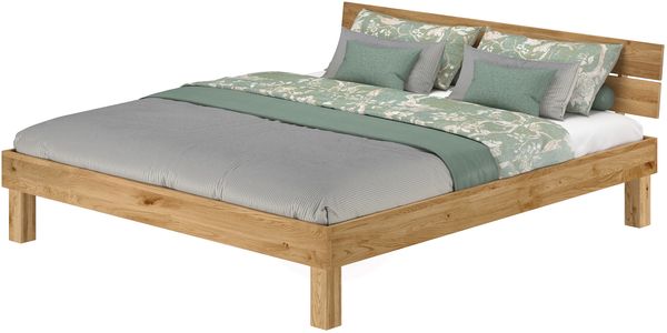 Stabiles Ehebett Doppelbett 180x200 Eiche massiv geölt Zubehör wählbar V-60.88-18ohne Zubehör