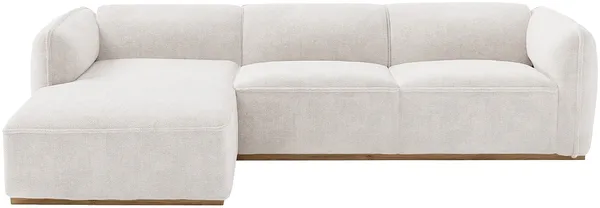 Vente-unique - CANOBRU Sofa Holz, PlatteStoff Beige - B 167 cm x H 74 cm x L 272 cm