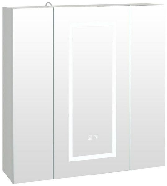 radelldar Badezimmerspiegelschrank Spiegelschrank mit Beleuchtung und Entfeuchtung,80x13x80cm Badezimmerschrank Fhängend mit 3 Türe und 5 Einlegeböden