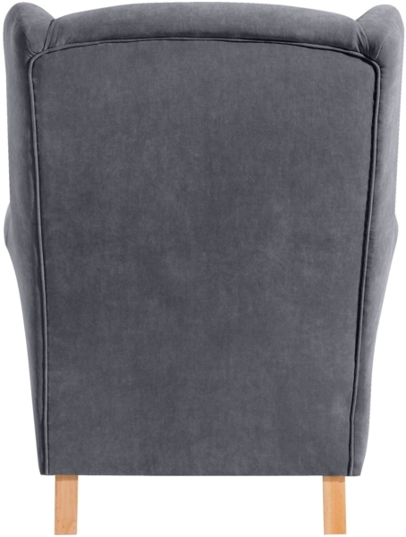 Ohrensessel Karlen Bezug Veloursstoff Buche natur / anthrazit 22049 Bild 3