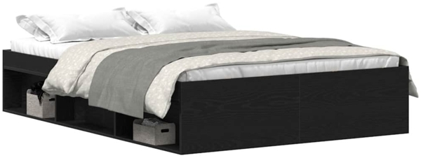 vidaXL Bettgestell ohne Matratze Schwarz Eichen-Optik 120x190 cm 3329337