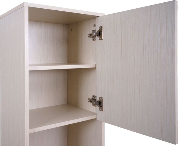 Hochschrank HWC-O42, Badschrank Badregal Badezimmer Schrankfächer Wäschekorb, MDF Melamin 174x39x30cm ~ Holzoptik beige Bild 7
