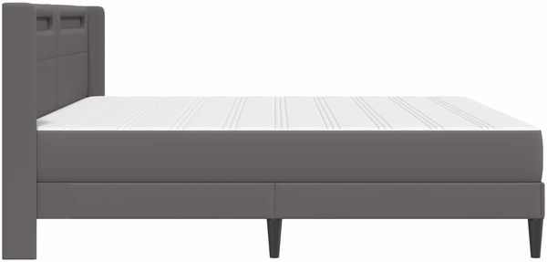 vidaXL Bettgestell mit Matratze Grau 180 x 200 cm Kunstleder 3414918 Bild 9