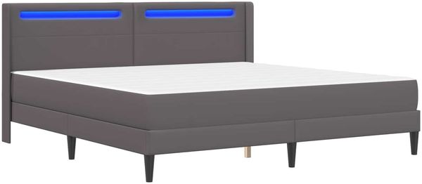 vidaXL Bettgestell mit Matratze Grau 180 x 200 cm Kunstleder 3414918 Bild 5