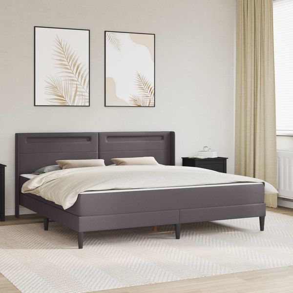 vidaXL Bettgestell mit Matratze Grau 180 x 200 cm Kunstleder 3414918