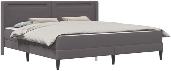 vidaXL Bettgestell mit Matratze Grau 180 x 200 cm Kunstleder 3414918 Bild 2