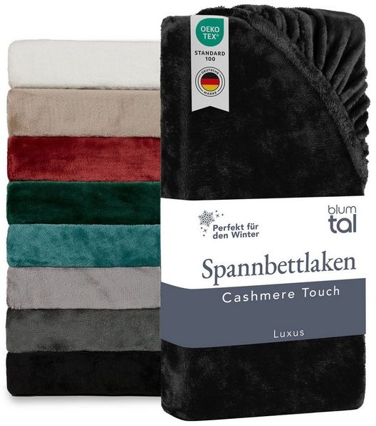 Blumtal Spannbettlaken Spannbettlaken Cashmere Touch - Oeko-TEX zert. Bettlaken, Winter - Plüsch Spannbettlaken aus Mikrofaser