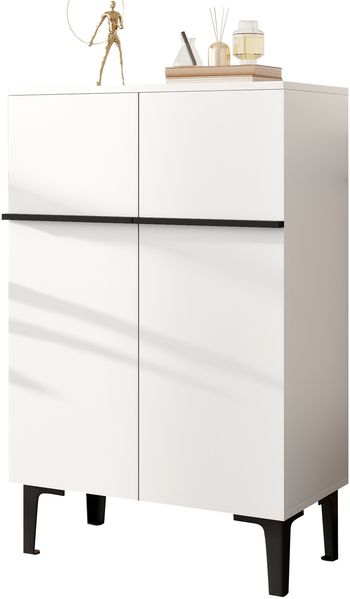 Moderner Schuhschrank mit Doppeltüren, großem Stauraum und verstellbaren Einlegeböden – Praktischer Aufbewahrungsschrank für den Eingangsbereich, Platzsparendes Design 95×60×34,5 cm