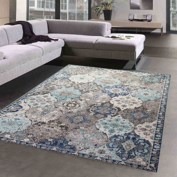 Carpetia Outdoorteppich In- und Outdoor, rechteckig, Höhe: 5 mm, mit orientalischem Vintage-Ornamentmuster