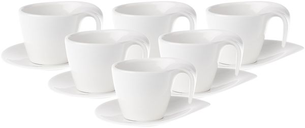 Villeroy & Boch Flow Kaffeetasse mit Untertasse 200 ml 6er Set