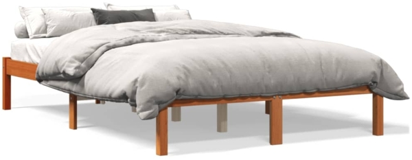 vidaXL Massivholzbett ohne Matratze Wachsbraun 120x200 cm Kiefernholz 844854