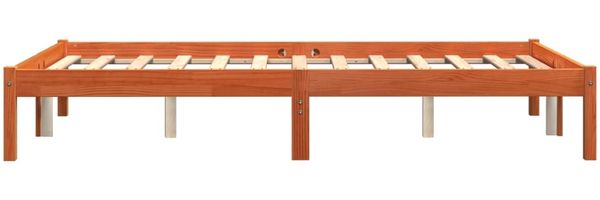 vidaXL Massivholzbett ohne Matratze Wachsbraun 120x200 cm Kiefernholz 844854 Bild 5