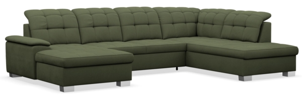 Selsey 'Jamaal' Wohnlandschaft mit Schlaffunktion und Stauraum linksseitig, khaki