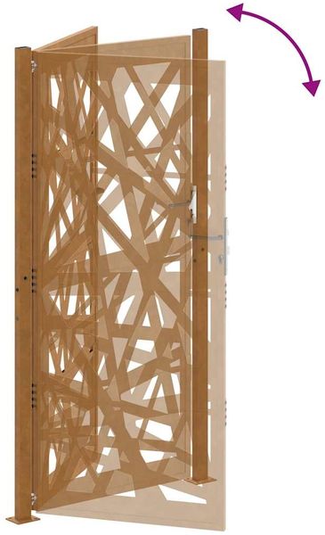 vidaXL Gartentor 100x200 cm Cortenstahl Helles Design 4100958 Bild 8