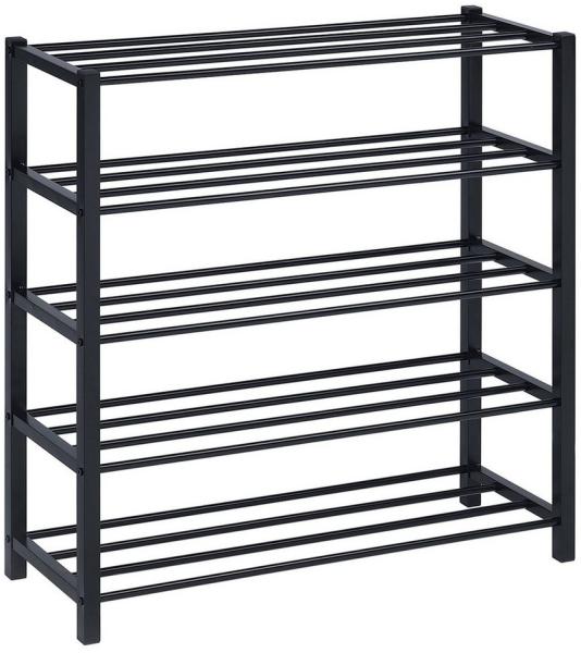 IDIMEX Schuhregal NAVAN, Schuhaufbewahrung aus Metall mit 5 Ablagen schwarz