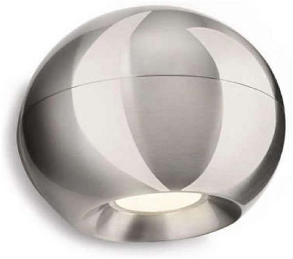 Philips Wandleuchte Kugelförmige LED Wandleuchte Ledino mattchrom, LED