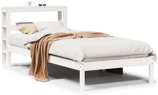 Einzelbetten, Betten für Erwachsene, Massivholzbett ohne Matratze Weiß 75x190 cm Kiefernholz de4951