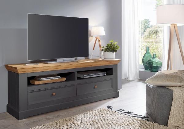 TV Board 169cm "Zürich II" Kiefer massiv grau WZ-0133