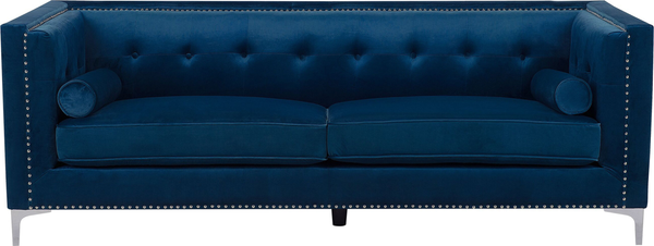 3-Sitzer Sofa Samtstoff marineblau AVALDSENES