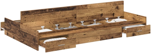 vidaXL Aufbewahrungsbettgestell Altholz 120 x 200 cm Holzwerkstoff 3335307