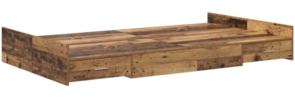 vidaXL Aufbewahrungsbettgestell Altholz 120 x 200 cm Holzwerkstoff 3335307