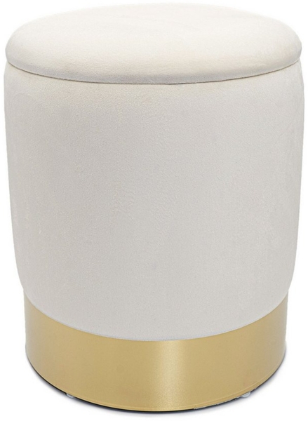 Amagohome Sitzhocker Samthocker Ø 31 H 38 cm Velour Hocker mit Stauraum u. Deckel - Deko Ho