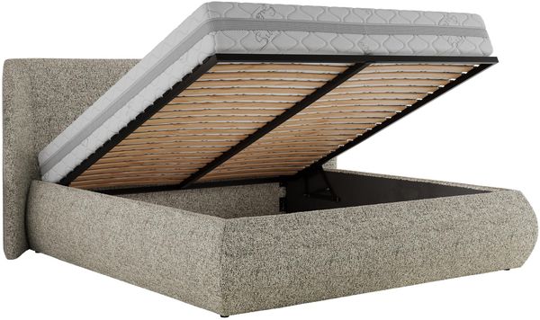 Polsterbett mit Lattenrost, Doppelbett Bettkasten, Bettgestell mit Gasdruckfeder - CAELA CLASSIC - 140 x 200 cm - Beige Struktur Bild 6