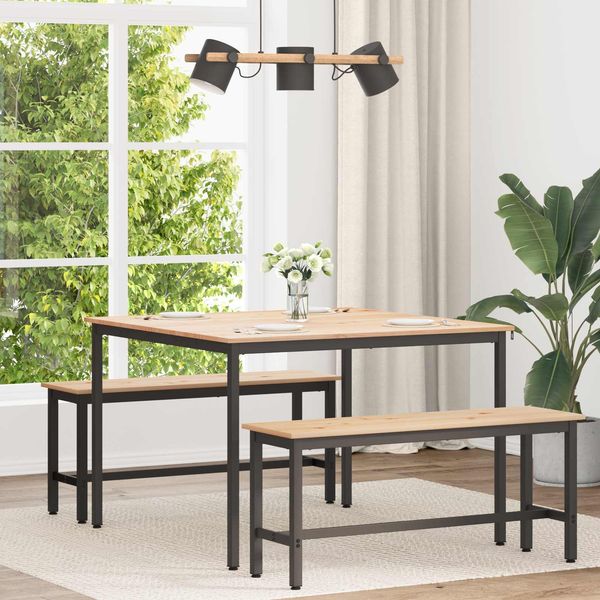 vidaXL Esstisch Natur 110 x 110 x 75 cm Massives Kiefernholz 892787