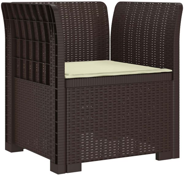 vidaXL 1-Sitzer Sessel mit Kissen Rattan-Look PP Braun 8011856