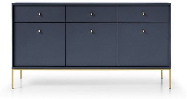 MOEBLO Kommode Melody III (Wohnzimmer, Esszimmer, Flur & Diele, Moderne Kommode Sideboard Schrank Highboard Goldene Türgriffe), (BxHxT): 154x39x83 cm