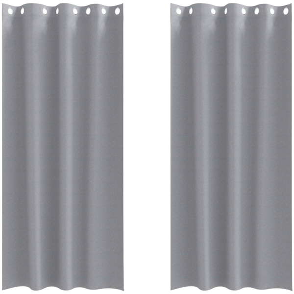 vidaXL Verdunkelungs-Vorhänge mit Ringen 2 pcs Hellgrau 260 x 140 cm 4107347