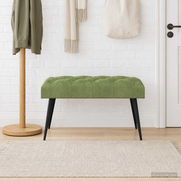 vidaXL Bank mit Knopfheftung Hellgrün 80 x 40 x 46 cm Samt 42038560