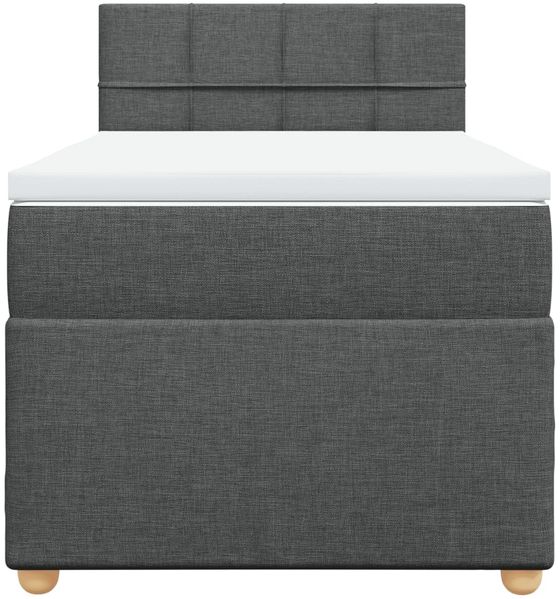 vidaXL Boxspringbett mit Matratze Dunkelgrau 100x200 cm Stoff 3288892 Bild 6