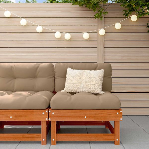 vidaXL Garten Mittelssofa Massives Kiefernholz Wachsbraun 865441