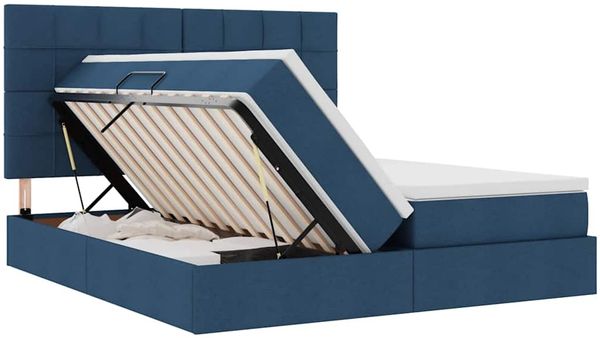 vidaXL Aufbewahrungsbett mit Kopfteil Blau 200 x 200 cm Kunstleder 3372208 Bild 7