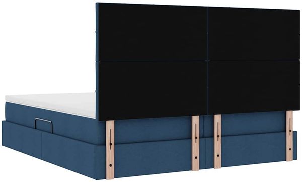 vidaXL Aufbewahrungsbett mit Kopfteil Blau 200 x 200 cm Kunstleder 3372208 Bild 12