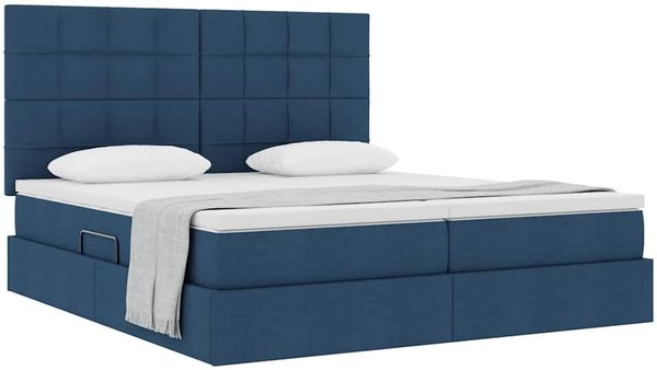 vidaXL Aufbewahrungsbett mit Kopfteil Blau 200 x 200 cm Kunstleder 3372208 Bild 3