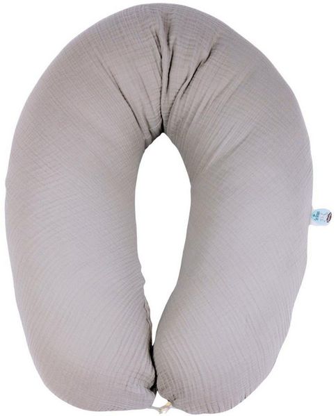 sei Design Stillkissen XXL Musselin Bezug 190x30 Stillkissenbezug 100% Bio-Baumwolle Schwangerschaftskissen Seitenschläferkissen Komfortkissen Erwachsene Baby Kissen