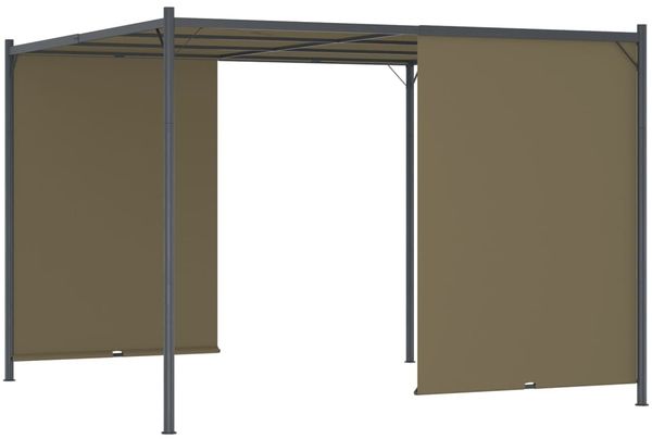 vidaXL Gartenpergola mit Ausziehbarem Dach 3x3 m Taupe 180 g/m² 312225 Bild 4
