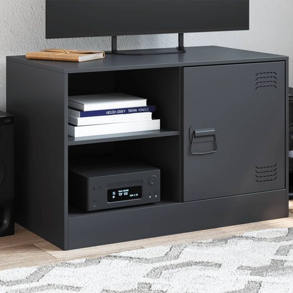 vidaXL TV-Schrank Schwarz 67x39x44 cm Stahl 841691