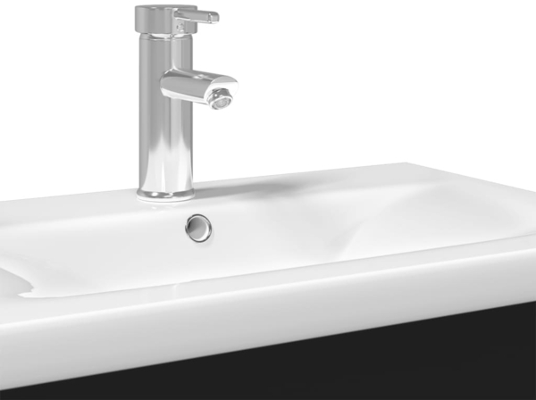 vidaXL Waschbeckenunterschrank mit Einbaubecken Schwarz 3278765 Bild 7