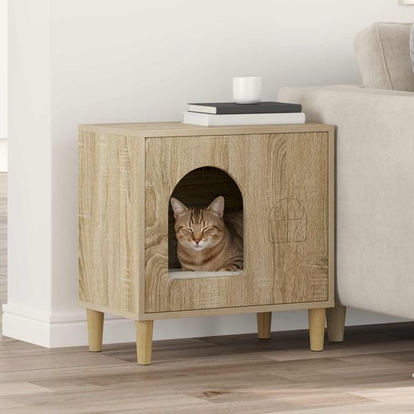 vidaXL Katzenhaus Sonoma 51 x 30 x 52 cm Holzwerkstoff 8000664