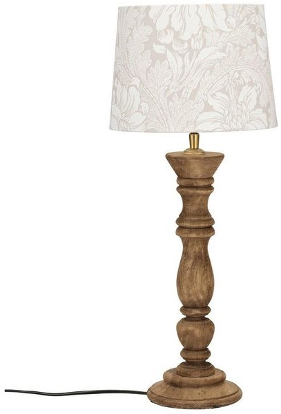 PR Home 1304608-5352 Tischleuchte Lodge Holz Schirm Creme 59cm E27