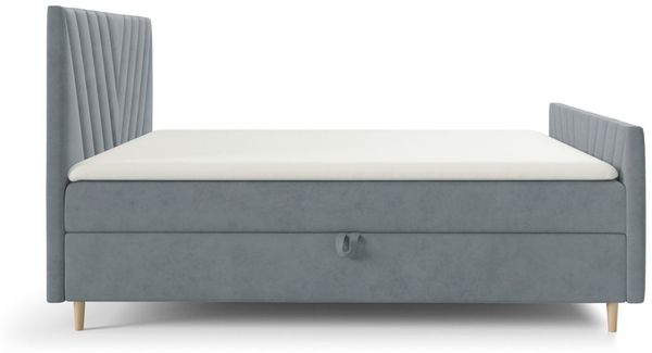 Boxspringbett Schlafzimmerbett CARLITO PREMIUM 120x200cm Stoff Fresh Grau Bild 3