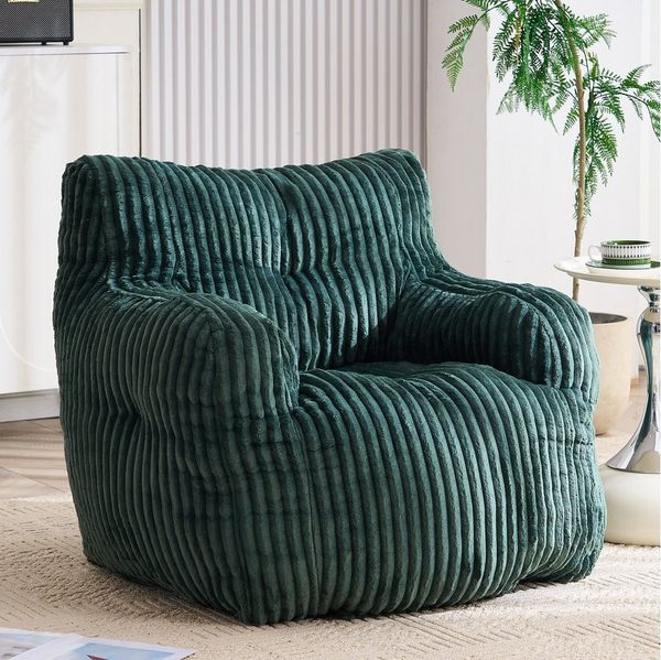 BlingBin Sitzsack Loungesessel mit Memory-Schaum-Füllung (1 St, Sessel aus Cord, ergonomischer Bodensessel mit Armlehnen), für Wohnzimmer und Schlafzimmer