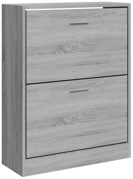 Schuhschrank, Schuhkipper für Flur, skandinavisch Grau Sonoma 63x24x81 cm Holzwerkstoff