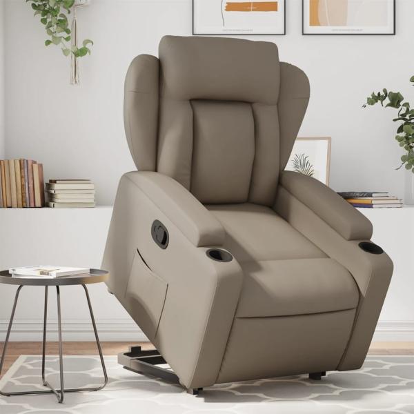 vidaXL Relaxsessel mit Aufstehhilfe Cappuccino-Braun Kunstleder 3204550