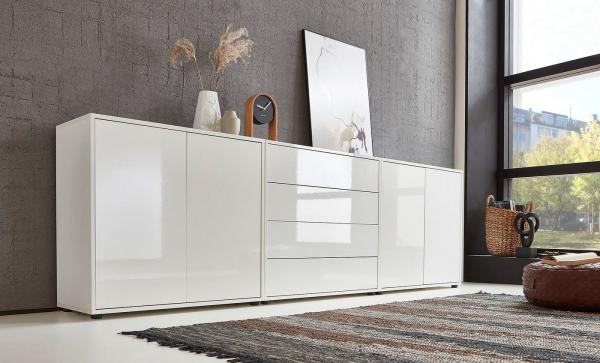 BMG Möbel Sideboard Mailand Set 5 (Kommode Anrichte Aktenschrank), 2x Schuhschrank, 1 x Schubkastenkommode