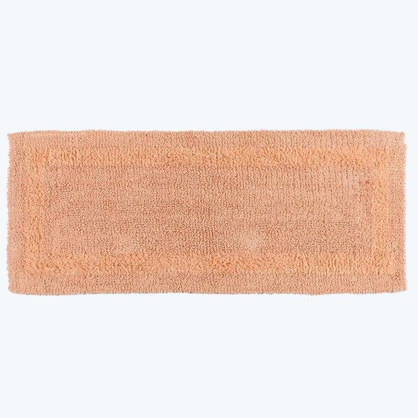 Homescapes Badläufer apricot, Premium Badematte 40x100 cm, Badteppich Baumwolle mit Wende-Design