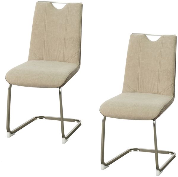 HTI-Living Emrys Schwingstuhl Taupe/Cord 2er Set